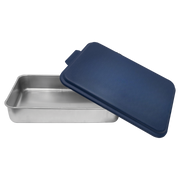 Aluminum Cake Pan with Navy Blue Powder Coated Lid
