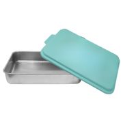 Aluminum Cake Pan with Teal Powder Coated Lid