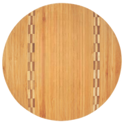 Round Bamboo Cutting Board with Butcher Block Inlay