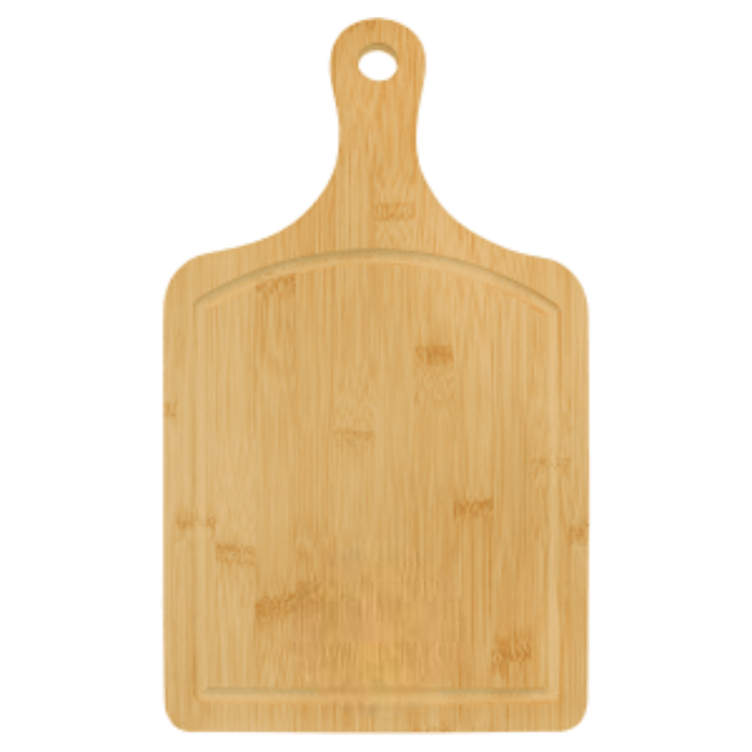 Bamboo Paddle Shaped Cutting Board with Drip Ring