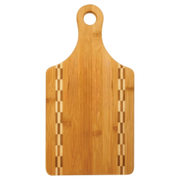 Paddle Shaped Bamboo Cutting Board with Butcher Block Inlay