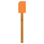 Orange Silicone Spatula with Bamboo Handle
