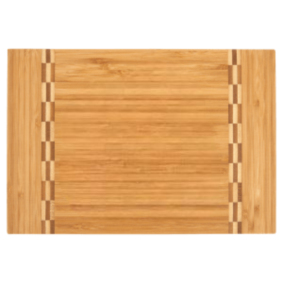 Bamboo Cutting Board with Butcher Block Inlay