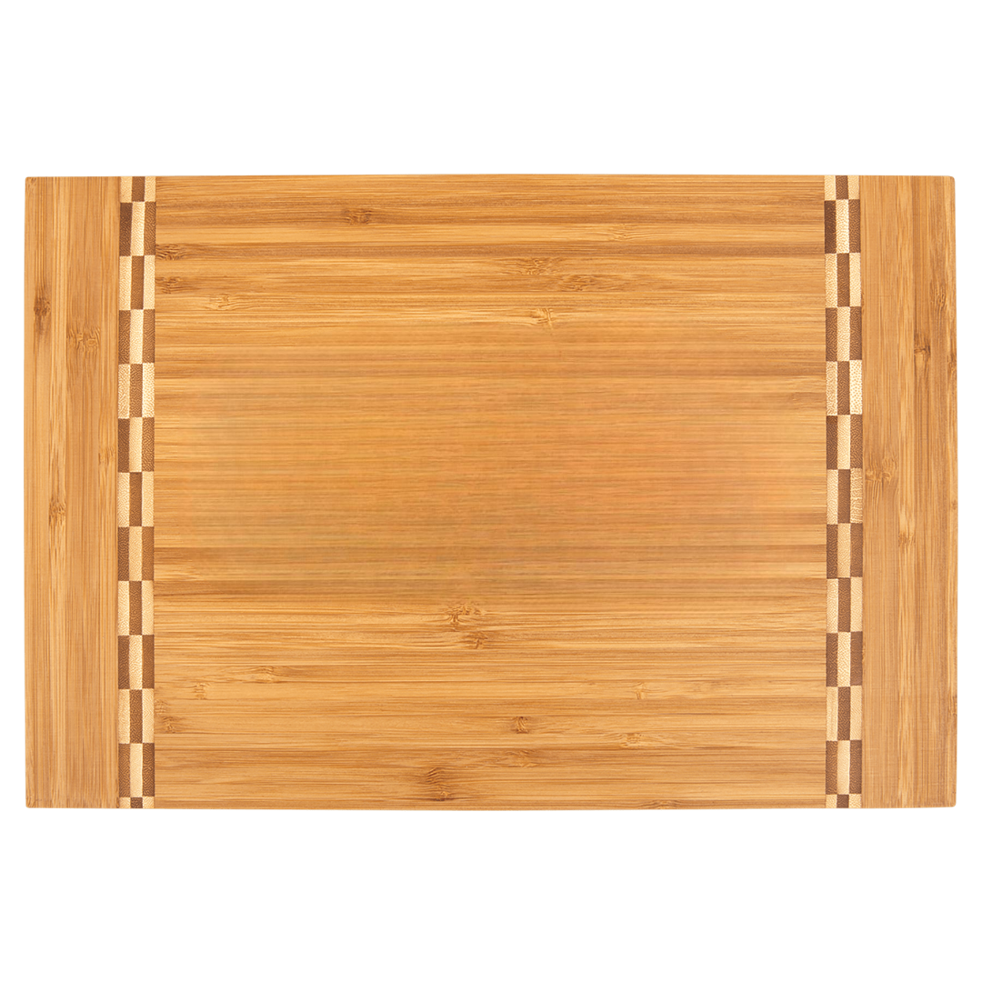 Bamboo Cutting Board with Butcher Block Inlay