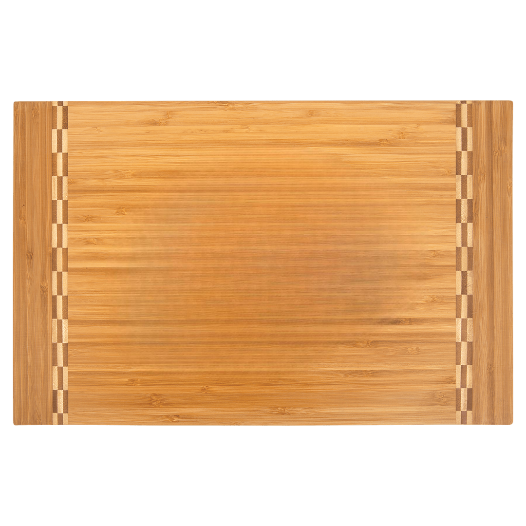 Bamboo Cutting Board with Butcher Block Inlay