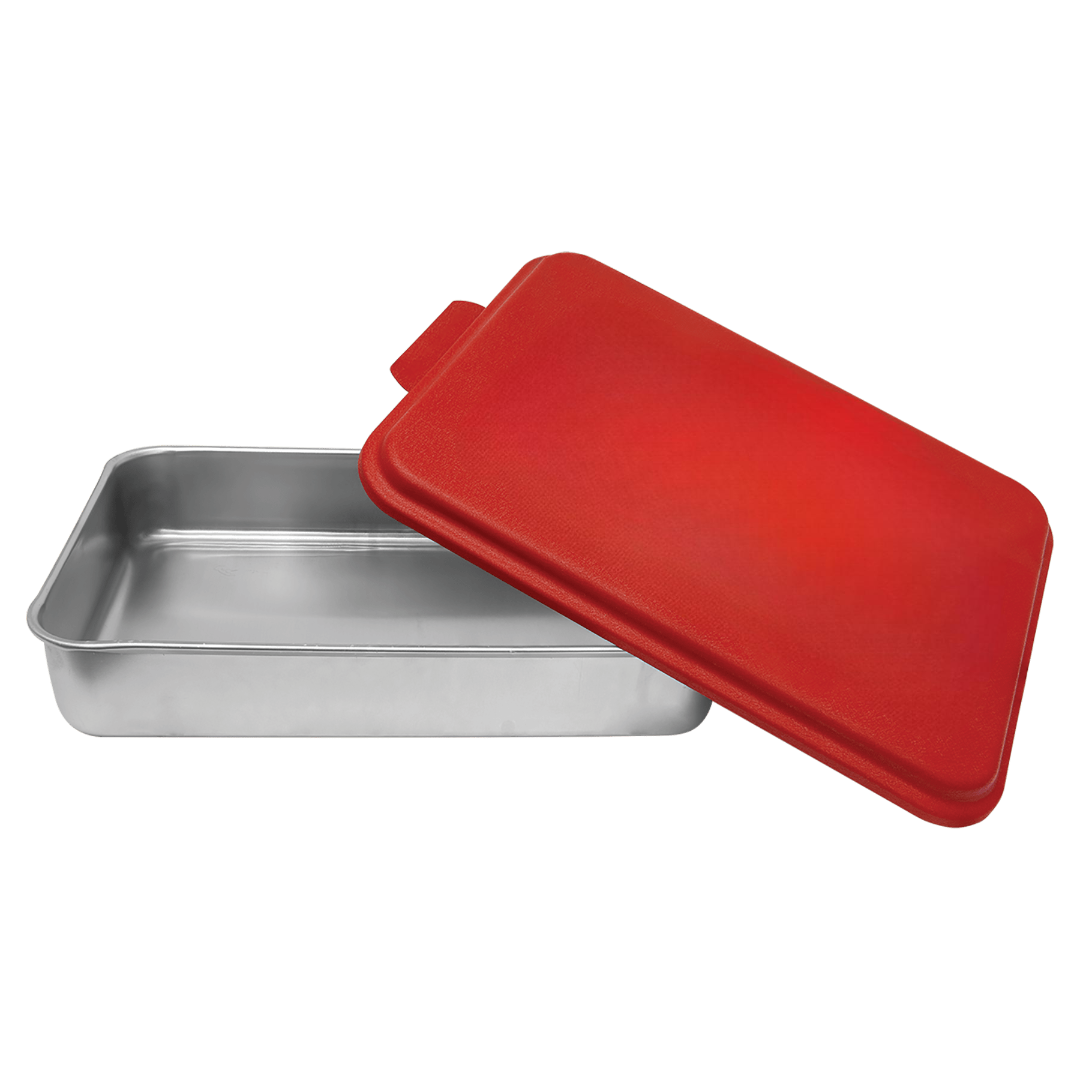 Aluminum Cake Pan with Red Powder Coated Lid