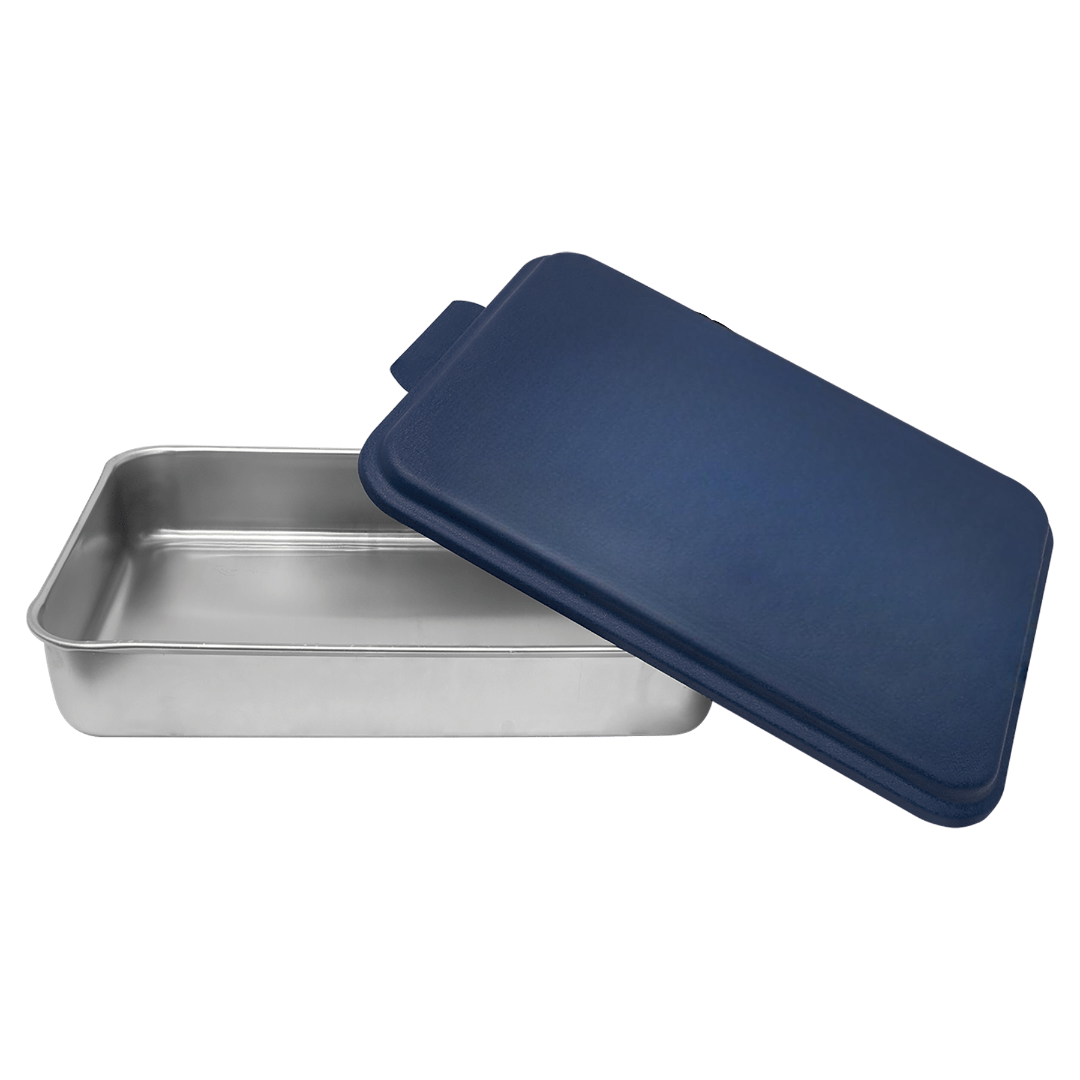 Aluminum Cake Pan with Navy Blue Powder Coated Lid