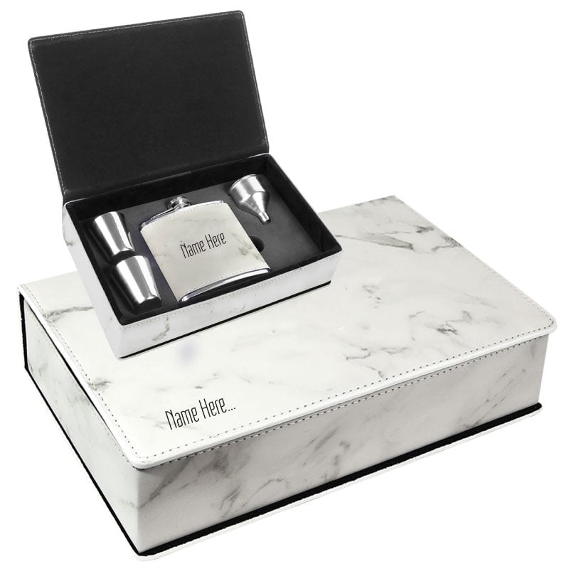 PrintXGift Personalized Flask Set PrintXgift Front and Back Lightgray 