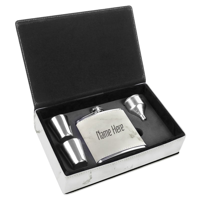 PrintXGift Personalized Flask Set PrintXgift Front Only Lightgray 