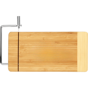 Two-Tone Bamboo Cutting Board with Metal Cheese Cutter