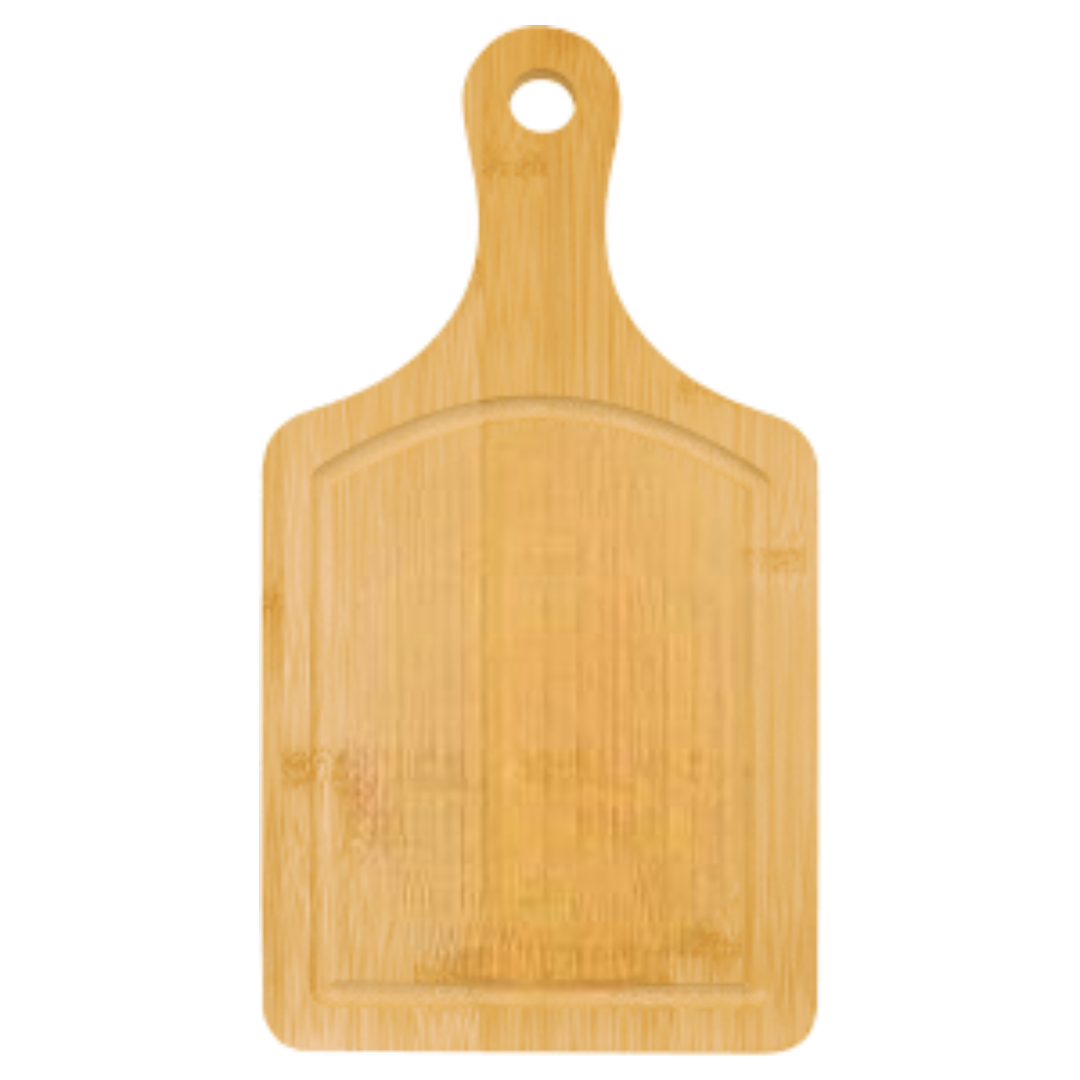 Bamboo Paddle Shaped Cutting Board with Drip Ring