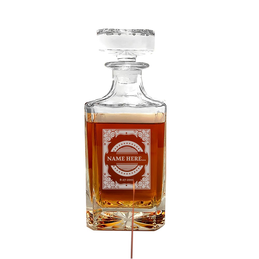Personalized Whiskey Decanter with Crystal-Clear Clarity BY PrintxGift PrintxGift Decanter Only 