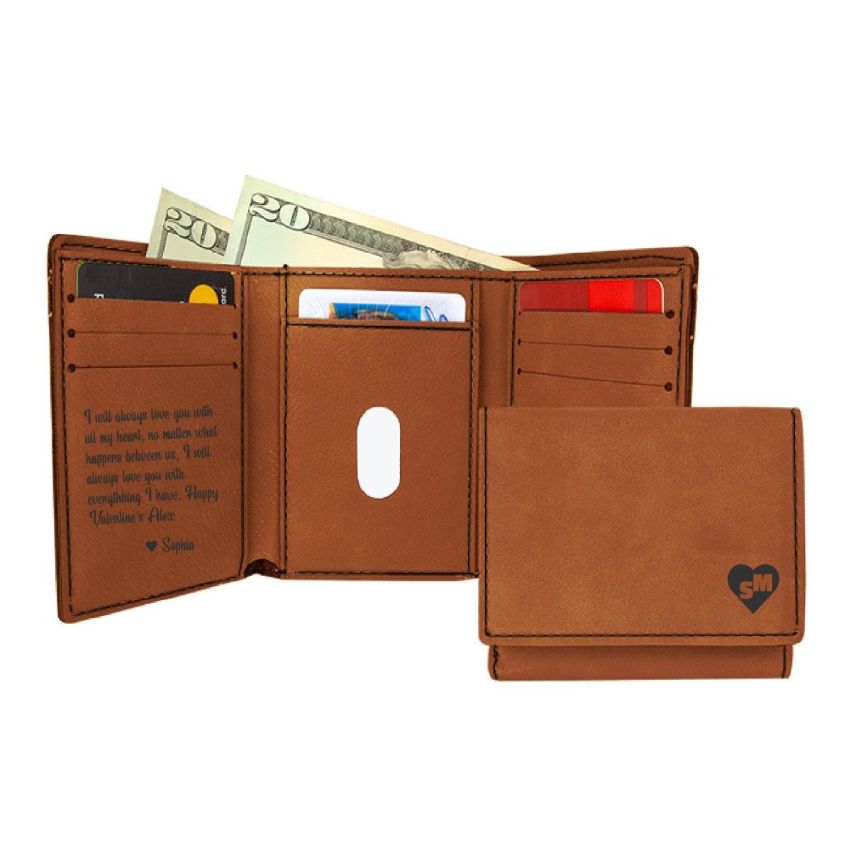 Personalized Trifold Wallets — The Heart azgift.us Inside & Cover Peru 