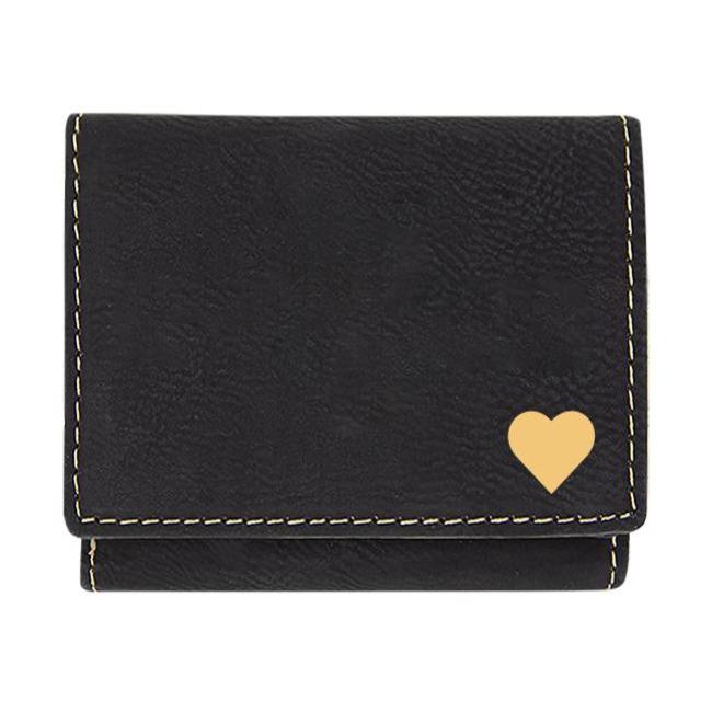 Personalized Trifold Wallets — The Heart azgift.us Cover Only Black 