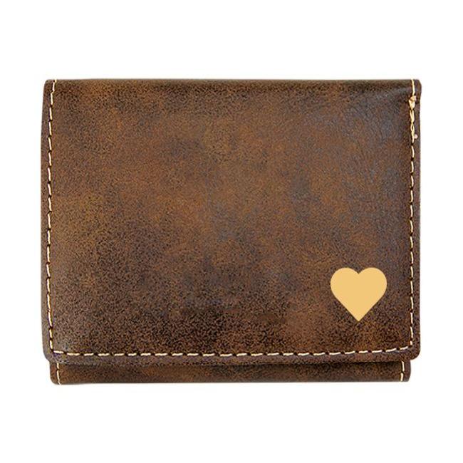 Personalized Trifold Wallets — The Heart azgift.us Cover Only SaddleBrown 